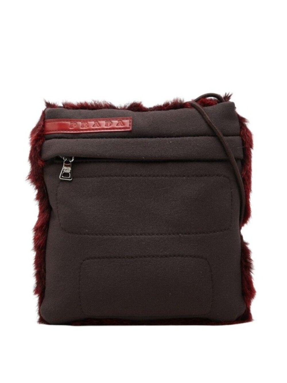Prada Sports Crossbody Mini Shoulder Bag Bordeaux Nylon Fur